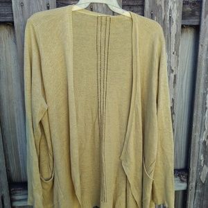 Eileen Fisher open cardigan linen sweater  Plus sz